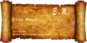Erni Masa névjegykártya